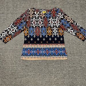 Ruby Rd. Multicolor Patterned Women's Top